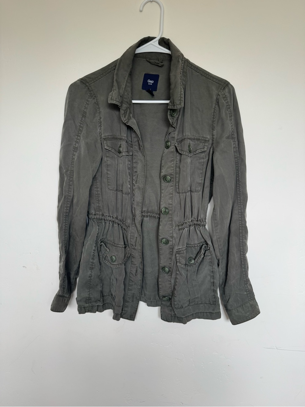 GAP Olive Green Utility Jacket with Drawstring Waist